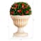 22in. UV Resistant Artificial Red Tip Photinia Christmas Ball in Classic Decorative Planter (Indoor/Outdoor)